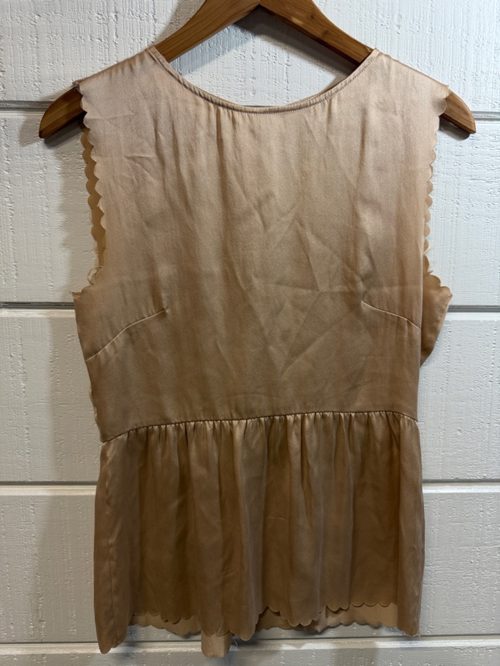 Madewell silk raw edge peplum blouse